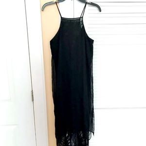 Michelle Mason Lace Silk Maxi Dress Black Size 2 vacation